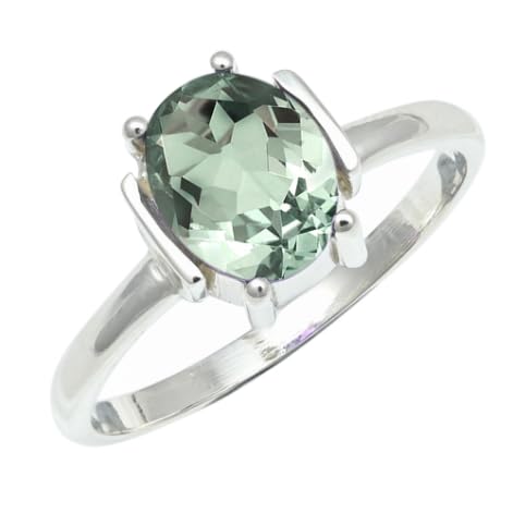 Bague en argent 925 avec améthyste verte véritable fait main TSR1255AL