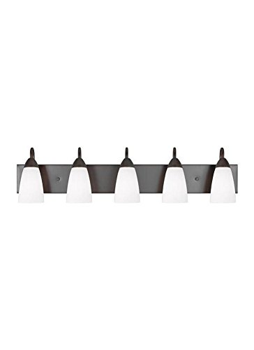 Image of Generation Lighting 4420205-710 Seville Five - Light Wall /Bath Vanity Style Fixture, Bronze, 75 Total Watts, 8.5 Inch Height, 35.88 Inch Wide, Steel Construction
