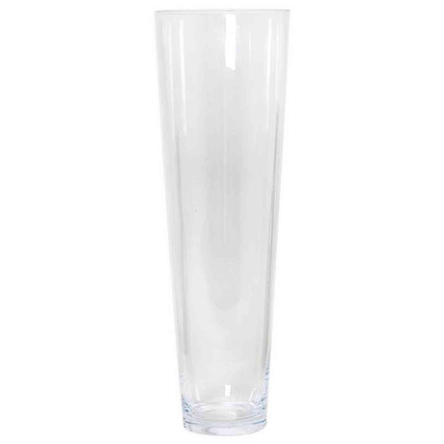 INNA-Glas Jarrón de Suelo Kaia, Transparente, 70cm, Ø 17cm | Embudo - Redondo - Florero de Cristal - Vasija para el Suelo
