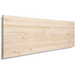 SUENOSZZZ-ESPECIALISTAS DEL DESCANSO Cabecero de Cama de Madera TREVINCA Color Crudo para Pared. Cabecero de Tablas Horizontales. Estilo Vintage, para Camas de 90 y 105