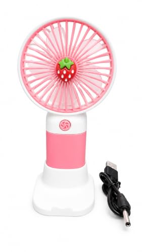 Image of EDNITA Mini Portable Hand Fan USB Type C Rechargeable Single Speed Personal Cooling Fan, Handheld Small Desk Fan with Stand, Battery Operated for Office, Home, Travel & Outdoor Use - Multicolor-1