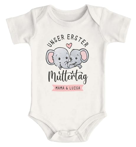 SpecialMe® Baby Body für Mädchen & Jungen zum Muttertag Elefantenmotiv...