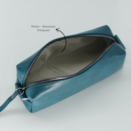 Image of VISMIINTREND Teal Blue Pencil Pen Case - Multi-Functional Pouch Holder for Students, School, College, and Office Supplies
