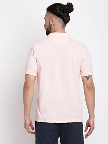 Image of Cantabil Men's Cotton Blend Solid Polo Neck T-Shirt (Regular Fit)