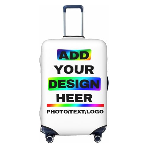 Custom Travel Suitcase Cover with Name Photo Text for Men Women Team Traveling Customized Elastic Suitcase Protector for 18-32 Inch Suitcase