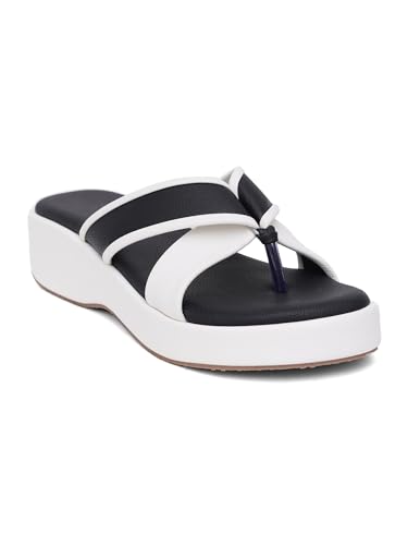 Image of TRYME Stylish Platform Wedges Slippers | Stylish Cross Strap Soft Sole Lightweight Slippers for Daily Comfort
