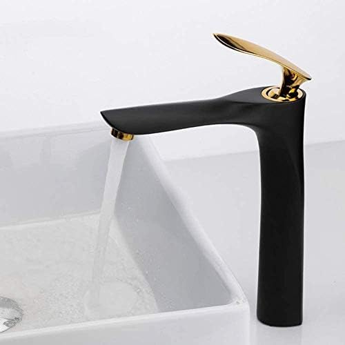 Robinet de salle de bain noir doré en laiton chic et durable