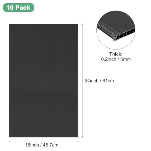 Image of M METERXITY 10-Pack Corrugated Plastic Sheets, 18 Inch x 24 Inch Waterproof Blank Corrugated Poster Board Yard Signs for Garage Sale /Office /Classroom /Party /Lawn Sign Road [5mm Thick, Black]