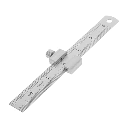 AUTSUPPL Règle En Acier Inoxydable Avec Butée, Règle Droite De Mesure De Précision, Épaisseur 0,7 Mm, Longueur 15 Cm, Outil De Mesure Pour Architectes Et Menuisiers, Lot