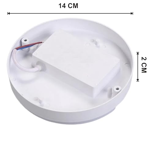 Image of OLIPS LED Bulkhead Light IP54 Waterproof Indoor /Outdoor Wall & Ceiling Light - Weatherproof, Shock Proof, Slim Plastic Surface-Mounted Fixture (12 WATT Round (Cool White), 1)