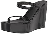 GUESS Women's EDVINA Wedge Sandal, Black, 8