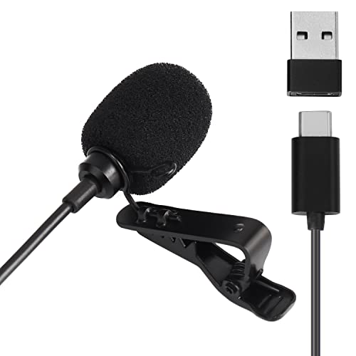 Daffodil Micro Cravate Type C Lavalier Filaire MCP150 - USB C Omnidirectionnel Dynamique HF Smartphone Ordinateur PC Mac Lapel Youtubeur TikTok Vlog Professionnel Android Discret Adaptateur USB