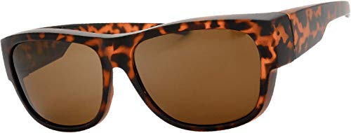 Image of The Fresh High Definition Polarized Wrap Around Shield Sunglasses for Glasses - Leather Eyeglasses Case