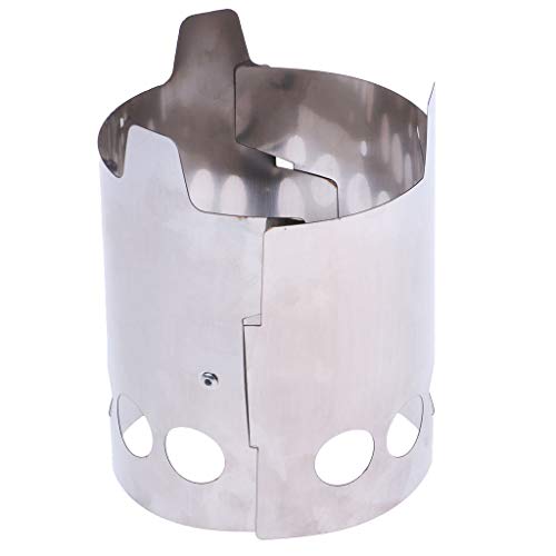 YIJU Fogão a Lenha de aço Inoxidável para Mochila, Acampamento, Piquenique - 20.5x15 centímetros