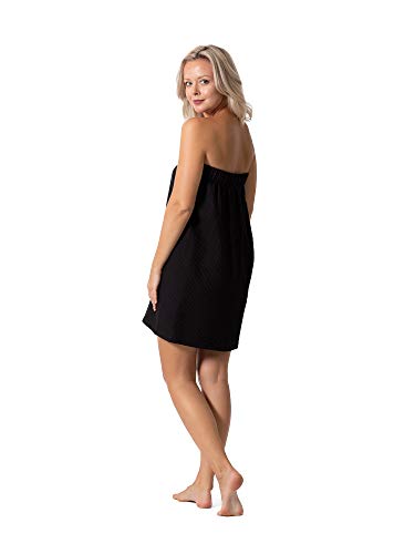 Image of Turkish Linen Women's Waffle Spa Body Wrap with Adjustable Closure