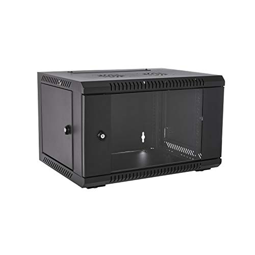 V7 RMWC6UG-1N Rack Mount Wall Cabinet Enclosure 6U Glass