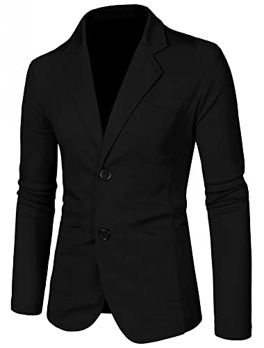 uxcell Men's Knit Blazer Slim Fit Lightweight Button Down Casual Cardigan Knitwear Sports Coat