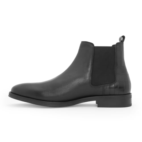 Image of Red Tape Men'S Boots Brown Leather Round Toe Elastic All-Day Comfort