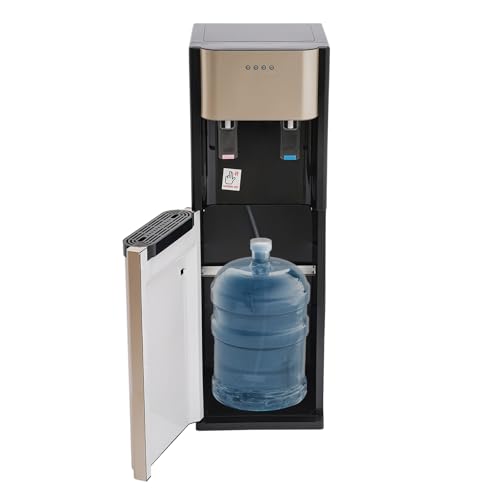 Bottom Loading Water Cooler Dispenser for 5.28 Gallon Bottles - Hot & Cold Water, with Over-Temperature & Overload Protection, Perfect for Homes, Kitchens, Dorms (Gold)