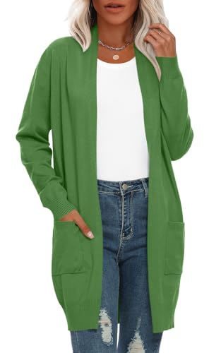 Image of Anymiss Womens Oversized Long Sweater Cardigan with Pockets - Long Sleeve Knit Kimono S-3X