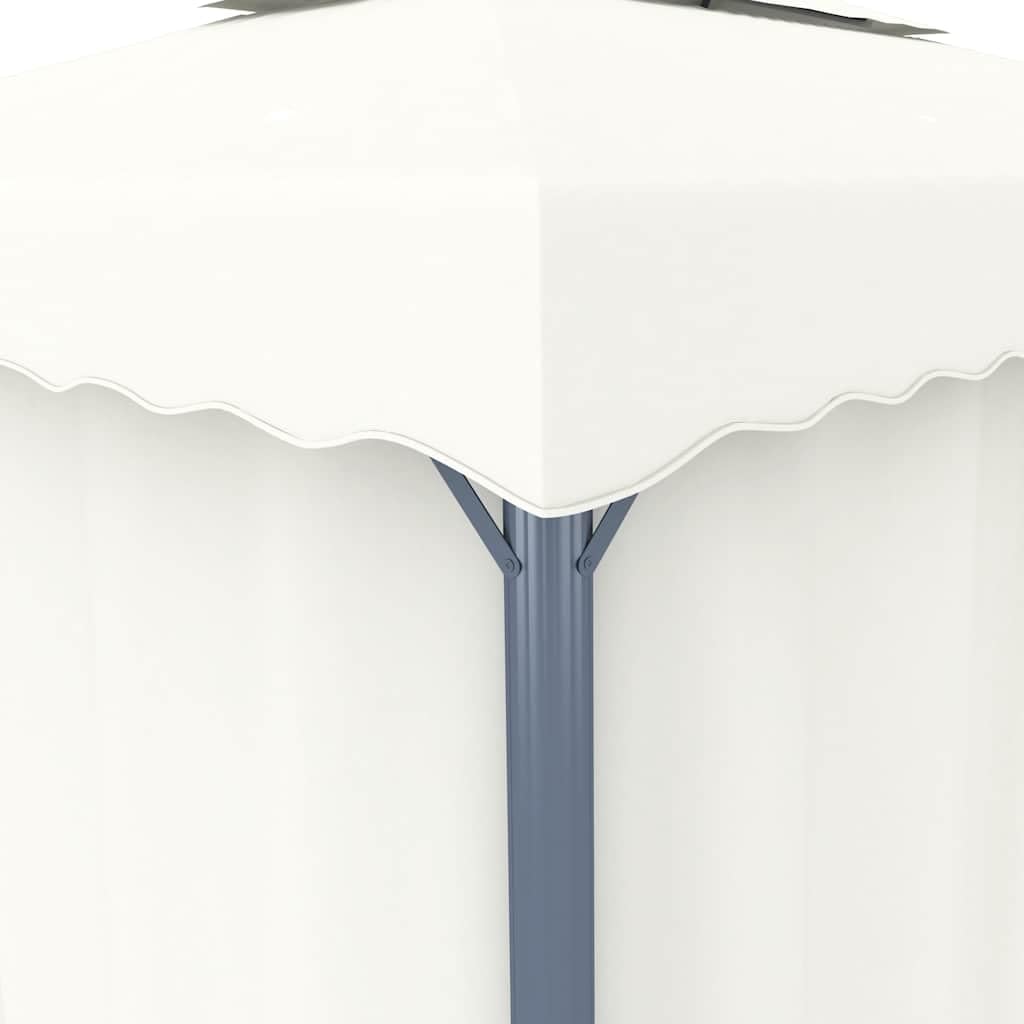 vidaXL Gazebo con Tende e Stringa di Luci LED 4x3 m Bianco Crema