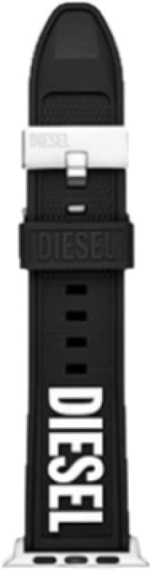 NOVIIML Diesel Strap Compatible with Apple Watch, 42/44/45/49 mm, 24 mm, Black Silicone, DSS0011, blac
