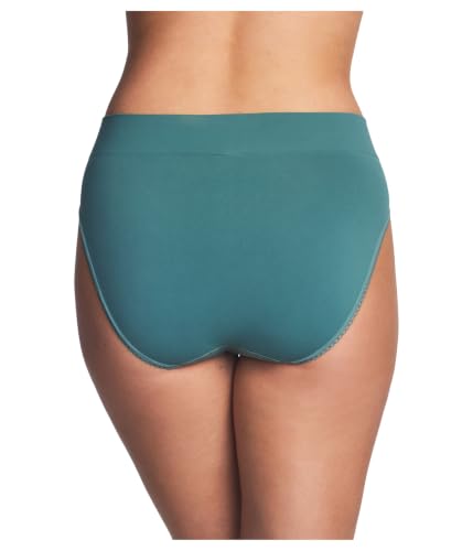Image of Wacoal Women's Feeling Flexible Seamless Full Coverage Hi-Cut Brief Panty, 871332, Silver Pine, XX-Large