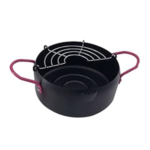 18CM Tempuras Deep Fryer With Basket Non-stick Frying Deep Fryer For Kitchen Fried Chicken Fish Shrimp Meat Ball Frying With Strainer Basket