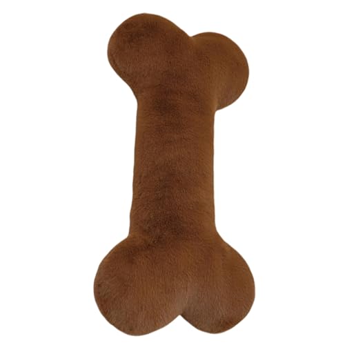 Cojín de peluche con hueso, cojín suave y largo, cojín multifuncional de hueso de perro, cojín largo para dormir con hueso, almohada de peluche para salón y dormitorio, (blanco, marrón