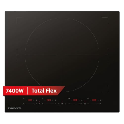 Corberó - Placa Inducción Total Flex| CCIM974EXTRA | 7400W | 9 Niveles Potencia | 7 zonas Flexibles | Zona Paella 38 cm | Control Tactil con slider | Temporizador 8h | Negro