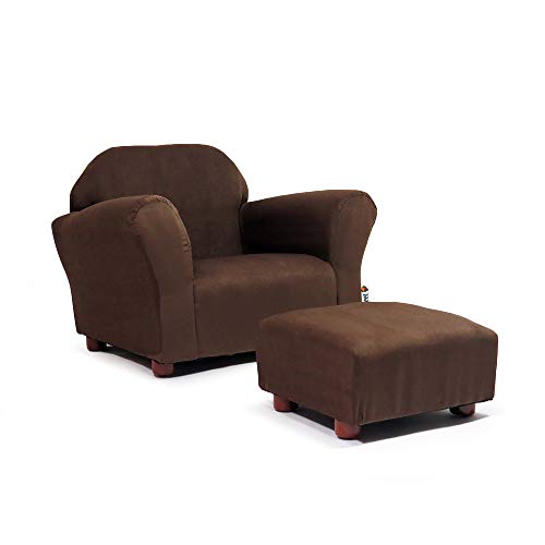 KEET Roundy Child Size Chair with Microsuede Ottoman, Brown, Ages 2-5 years - Thumbnail 3