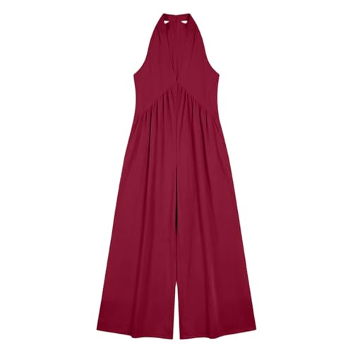 Combinaison fluide d'été avec poches coupe ample et pantalon large plissé - 3