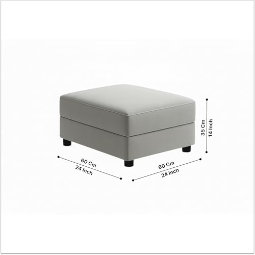 Image of Avion Natalia 3+2 Seater Sofa Set with Ottoman for Living Room Light Grey | Modern 6 Person Sofas Furniture | Fabric Sofa Set 6 Seater Couch for Guests Room Festival Gifts