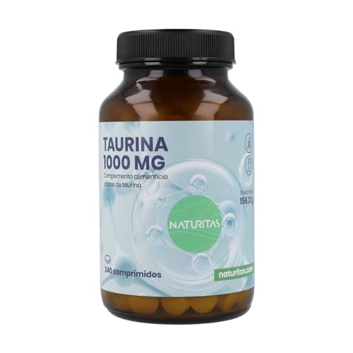 Taurina 1000 mg 240 comprimidos Naturitas Essentials | Sin gluten | Sin lactosa | Suplemento alimenticio