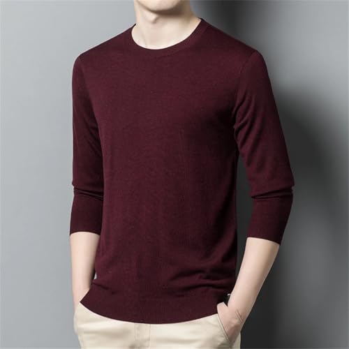 Men's Lightweight Round Neck Long Sleeve Knit Sweater Thin Breathable Work Jumpers4