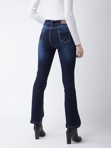 Image of Miss Chase Women's Skinny High Rise Cropped Length Fringe Detailing Stretchable Denim Jeans