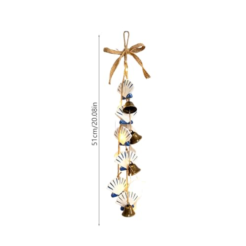 Hanging Gold Bell Christmas Decorations with Led Lights Dedorative Seashell - image 3