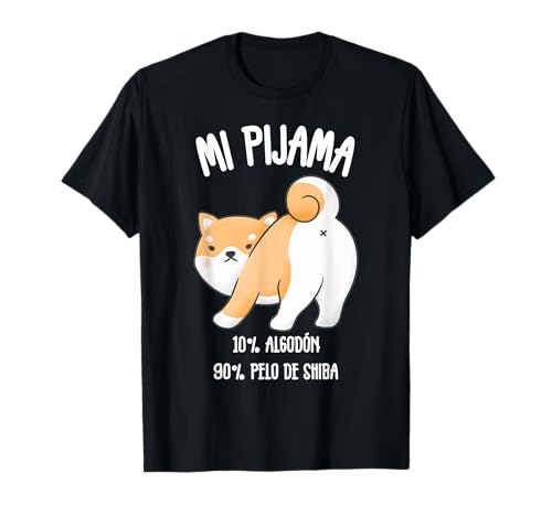 Perro Shiba Inu Regalo Humor Pijama T-shirt, Preto, S