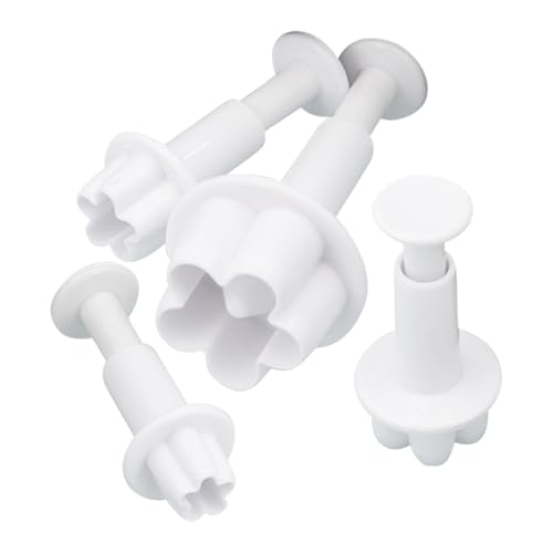 Birtern Cortador de fondant | Juego de cortadores de galletas con émbolo de flores | Herramienta de utensilios de comida para decoración de pasteles de plastilina, pasteles, dulces, chocolate, postres