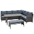 Outsunny 4 Pieces Patio Wicker Dining Sets, Outdoor PE Rattan Sectional Conversation Set with Cushions & Dining Table, Bench for Garden, Backyard, Lawn, Gray