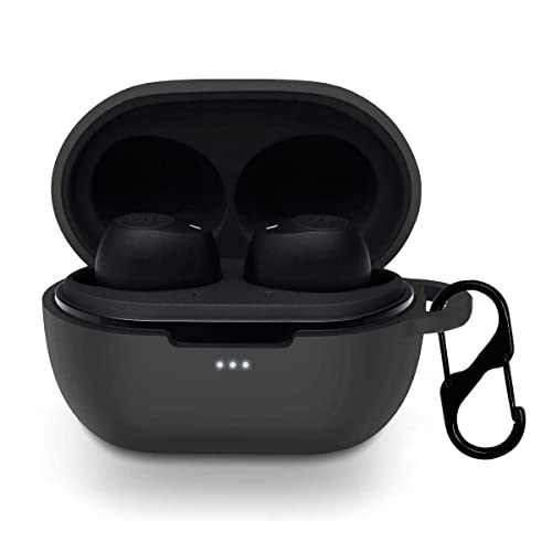 Image of LIRAMARK Shockproof Protective Silicone 360 Cover Case with Buckle Designed for JBL C115 TWS (Black)