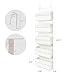 Dahey Over The Door Organizer Boho Nursery Storage Decor Closet Hanging Organizer with Tassels Decoration for Bedroom Nursery Bathroom Apartments Dorm Pantry, 5 Pockets, White