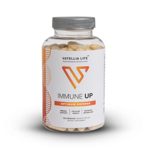 Image of Vatellia Life Immune Up High-Absorption Vitamin C, D3, A + Zinc | Immune Support | Improve Cellular Health | Microbial Defense | 120 Capsules (60 Day Supply)