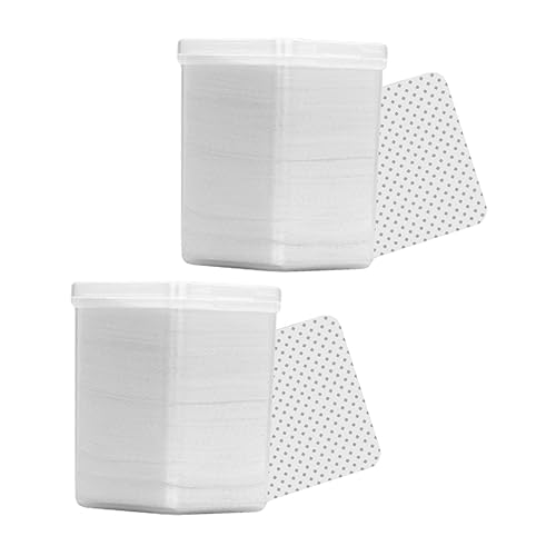 Gogogmee 2 cajas Cajas Unidades Almohadillas de Algodón para Limpieza de Pestañas y Uñas Toallitas sin para Remover Esmalte y Pegamento Casa y Salón Color Blanco