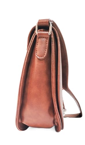 Generic Calvilla Crossbody Bag with PU Leather, Brown, Spacious Interior, Perfect for Daily Use3