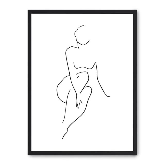 Cuadro woman line art i tableau art mural élégant chambre à coucher
