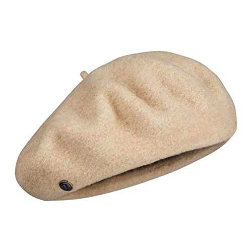 Laulhere The Iraty Cashmere/Wool Satin Lined Beret With Round Box (Sable Beige) #TOP3
