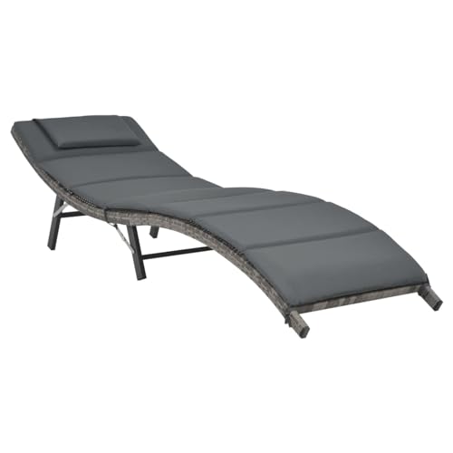 Chaises de jardin pliantes en polyrotin gris gain de place - 4
