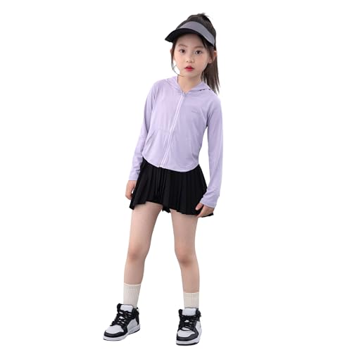 Rolanko Girls Lightweight Sun Protection Jacket UPF50+ Zip Up Athletic Hoodie Tops for Kids Fishing Hiking Outdoor4