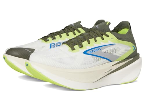 Image of Brooks Men's Hyperion Max 3 Blanc /Acid Lime /Blue 9 Medium